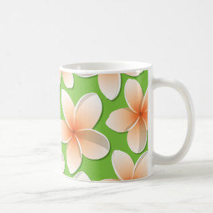 Taza De Café Flores brillantes de Frangipani/ Plumeria