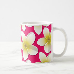 Taza De Café Flores brillantes de Frangipani/ Plumeria