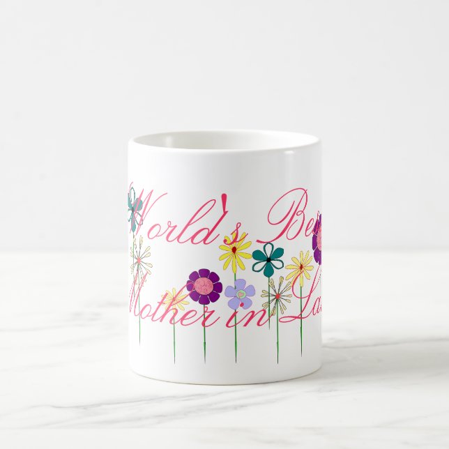 Taza De Café Flores brillantes de la mejor suegra del mundo (Centro)