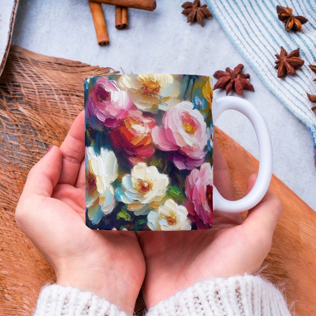 Taza De Café Flores brillantes y audaces (Subido por el creador)