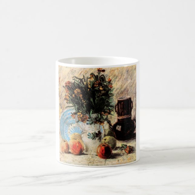 Taza De Café Flores, cafetera y fruta de Vincent van Gogh (Centro)