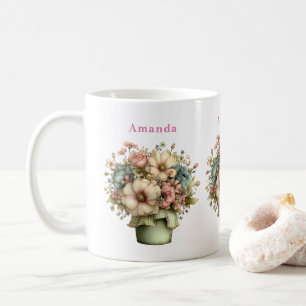 Taza De Café Flores caprichosas en una maceta Cuadros