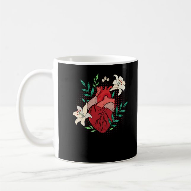 Taza De Café Flores Cardióloga de jardinería cardíaca (Izquierda)