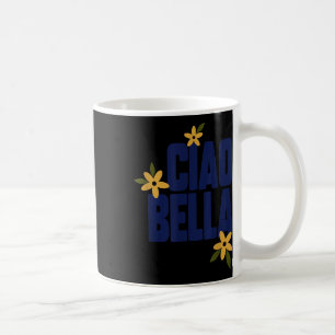 Taza De Café Flores Ciao Bella Gráfico Vintage Bonito 