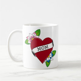 Taza De Café Flores Corazón Mamá Tattoo