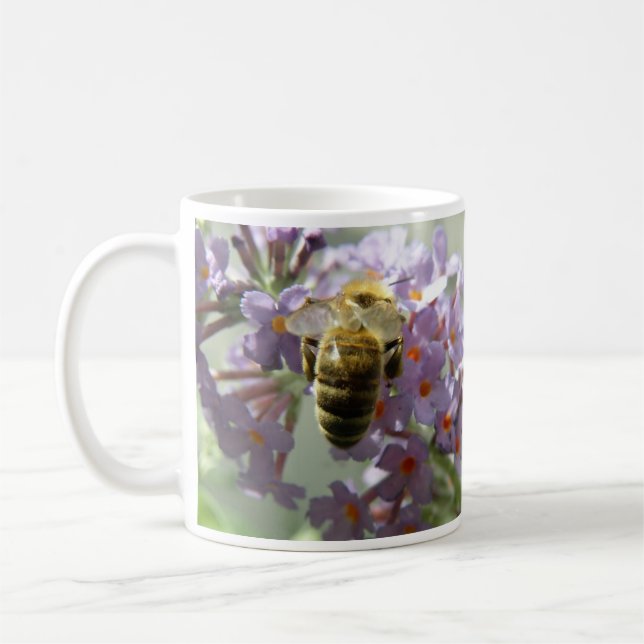 Taza De Café Flores de abeja y buda Mug (Izquierda)