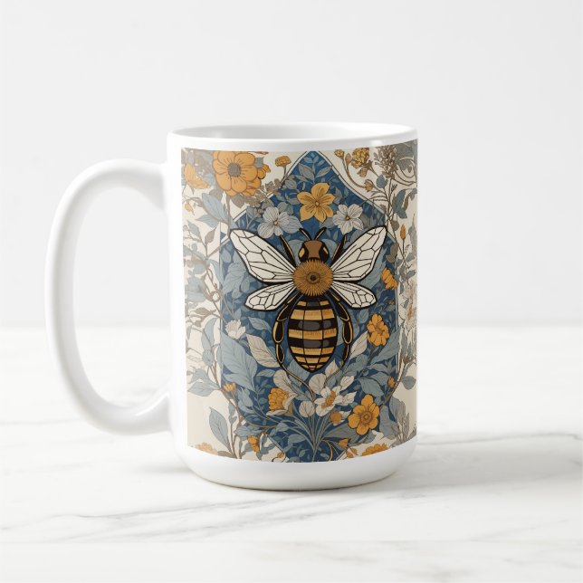 Taza De Café Flores de abeja y silvestres de época (Izquierda)