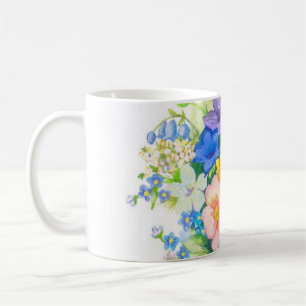 Taza De Café Flores de acuarela de época