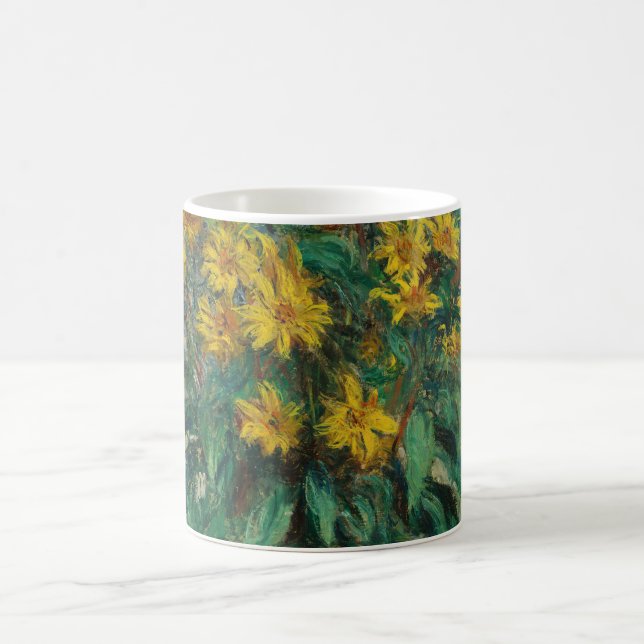 Taza De Café Flores de alcachofa de Jerusalén - Claude Monet (Centro)