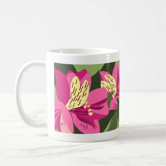 Taza De Café Flores de Alstroemeria (Izquierda)