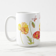 Flores de amapola de acuarela personalizadas de An