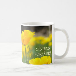 Taza de café FLORES DE AMAPOLA regalo HERMANAS POR