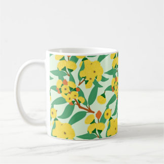 Taza De Café Flores de árbol de goma amarillo
