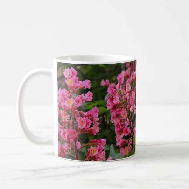 Taza De Café Flores de árbol de primavera rosado (Izquierda)