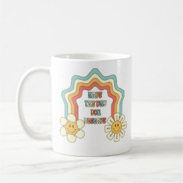 Taza De Café Flores de arcoiris retro el día que te mereces