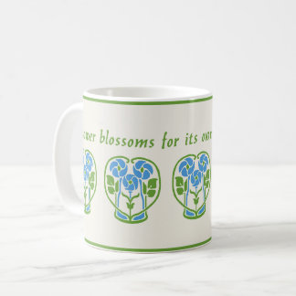 Taza De Café Flores de Art Nouveau azul café Mug