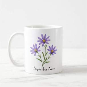 Taza De Café Flores de Aster de Septiembre
