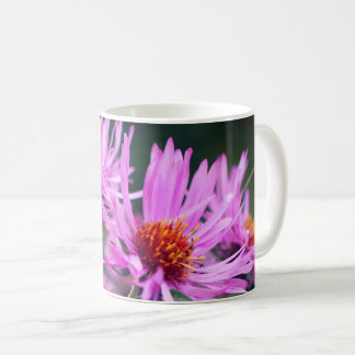 Taza De Café Flores de Aster Rosa Personalizadas
