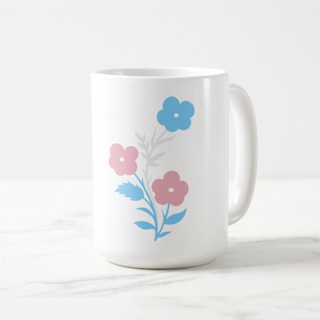 Taza De Café Flores de bandera transversal sutiles (Anverso derecho)