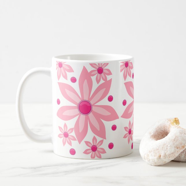 Taza De Café flores de barro (Con donut)