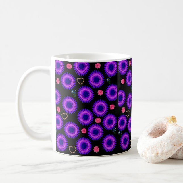 Taza De Café flores de barro (Con donut)