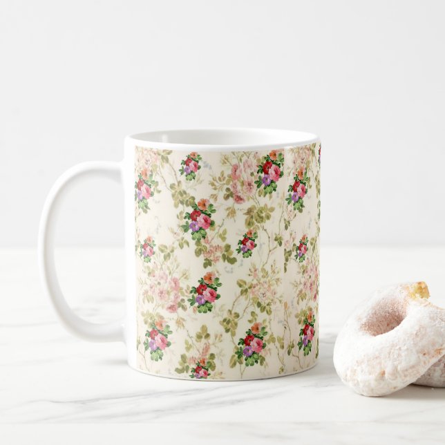 Taza De Café flores de barro (Con donut)