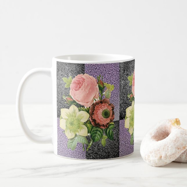 Taza De Café flores de barro (Con donut)