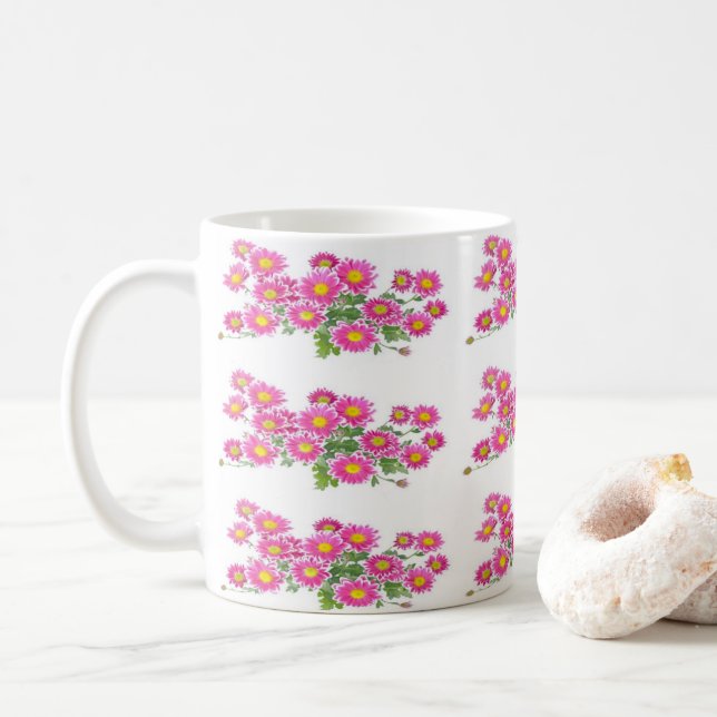Taza De Café flores de barro (Con donut)