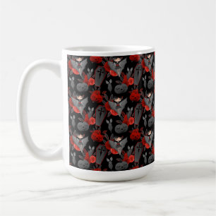 TAZA DE CAFÉ FLORES DE BATERÍA DE HALLOWEEN CUTE HALLOWEEN