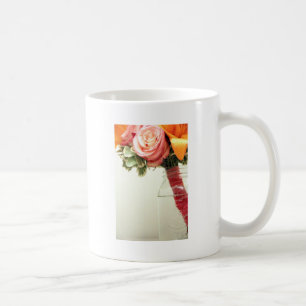 Taza De Café flores de boda rosa naranja rosa personalizar