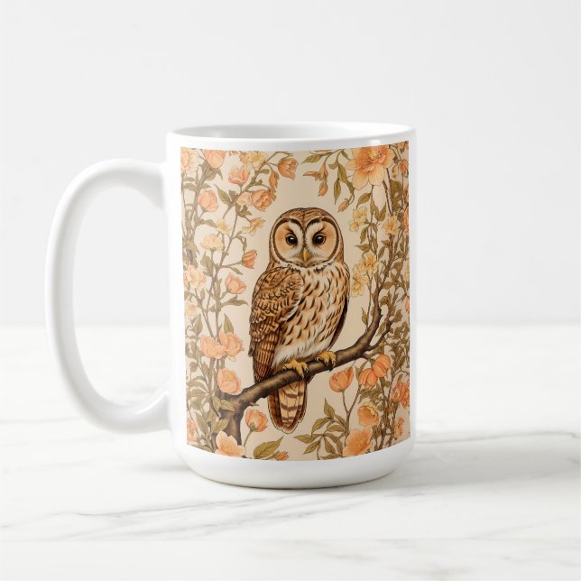 Taza De Café Flores de bolas de lechuza de Tawny Inspiradas por (Izquierda)