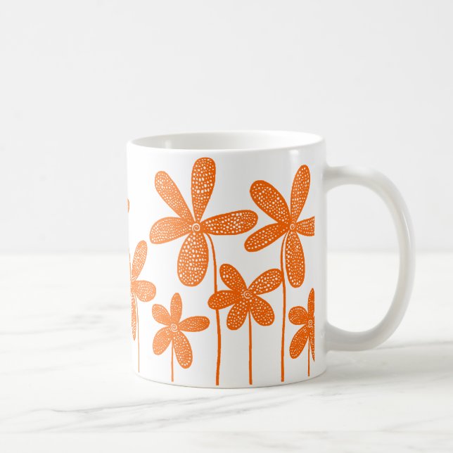 Taza De Café Flores de bonito - Naranja (Derecha)