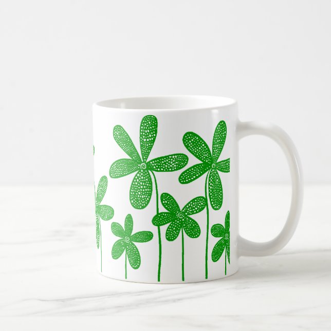 Taza De Café Flores de bonito - Verde (Derecha)