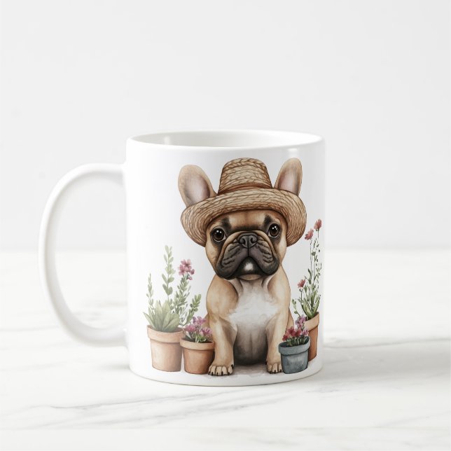 Taza De Café Flores de Bulldog en Francia (Izquierda)