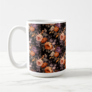 Taza De Café FLORES DE CAÍDA DE ROCOCCO VERDE naranja PURPLE