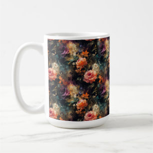 Taza De Café FLORES DE CAÍDA DE ROCOCCO VERDE naranja PURPLE