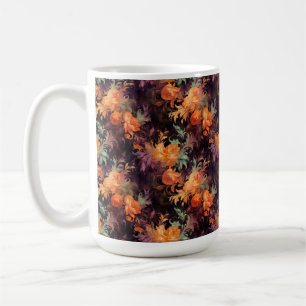 Taza De Café FLORES DE CAÍDA DE ROCOCCO VERDE naranja PURPLE