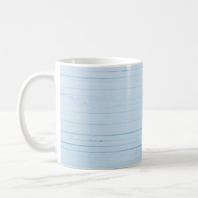 Taza De Café Flores de caléndula: fondo de madera azul (Izquierda)