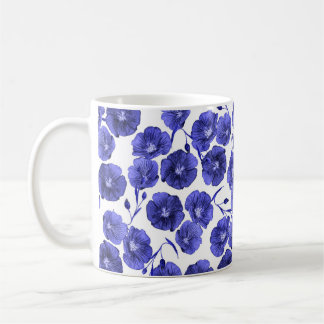 Taza De Café Flores de campo acuarelas: papel de fondo botánico