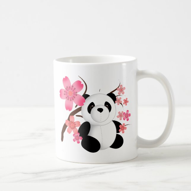 Taza De Café Flores de cerezo de la panda (Derecha)