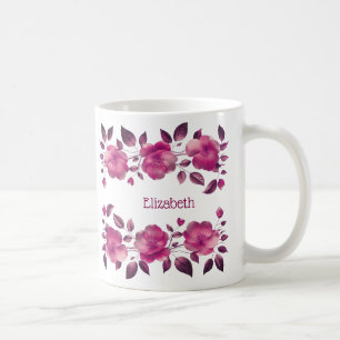 Taza De Café Flores de cerezo metálico rosado Su nombre