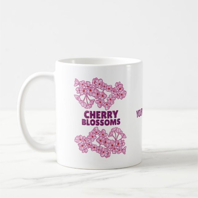 Taza De Café Flores de cerezo rosa (Izquierda)