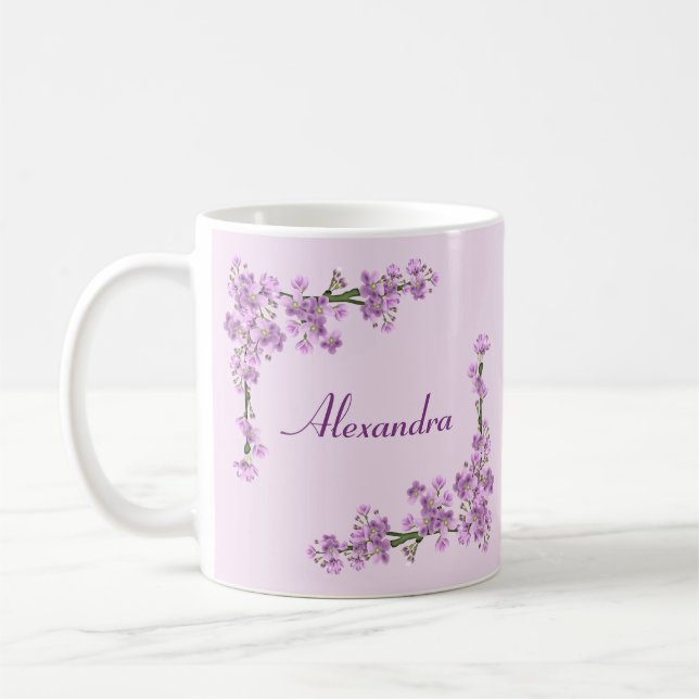Taza De Café Flores de cerezo rosa bonito (Izquierda)