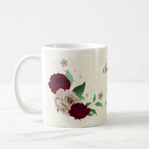 Taza De Café flores de champán de Borgoña