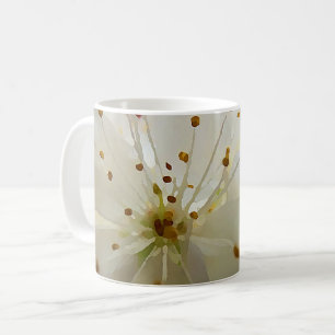 Taza De Café Flores de ciruelas silvestres Obra de arte botánic