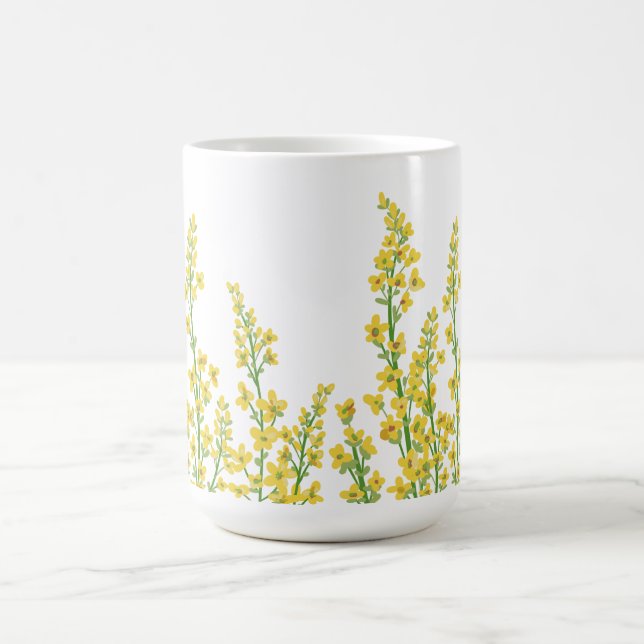 Taza De Café Flores de citrina amarilla moderna (Centro)