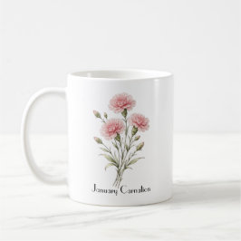 Taza De Café Flores de Clavel de Enero