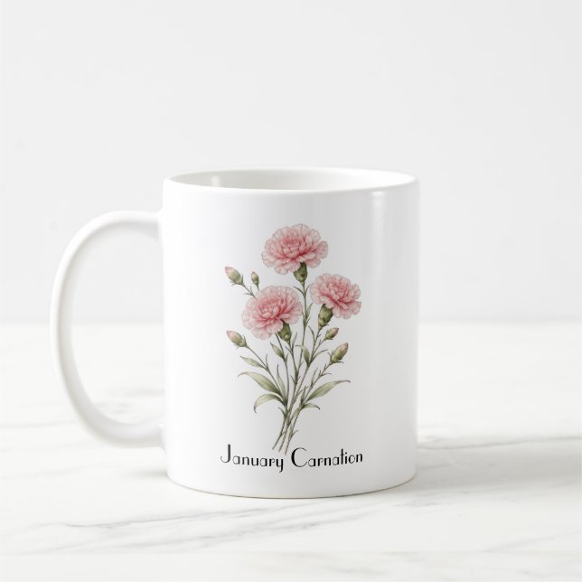 Taza De Café Flores de Clavel de Enero (Izquierda)