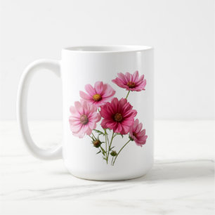 Taza De Café Flores de Cosmos Rosas-23456