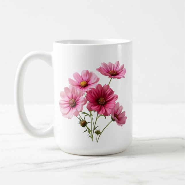 Taza De Café Flores de Cosmos Rosas-23456 (Izquierda)